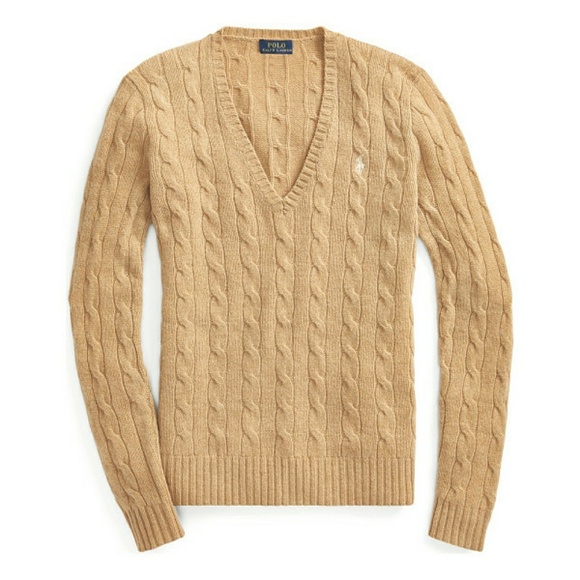 ralph lauren camel cardigan